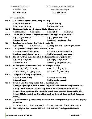 Đề ôn thi học kỳ II môn Hóa học Lớp 8 - Năm học 2019-2020 - Ngyễn Bá Khoa